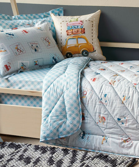 Kentia Kids Double-Sided Single Duvet Twister Light Blue 160x240cm