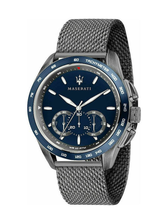 Maserati Traguardo Uhr Chronograph Batterie mit Gray Metallarmband