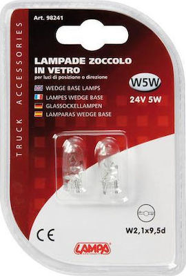 Lampa Lămpi Autoturismului Wedge Base Lamp W5W 24V 5W 2buc