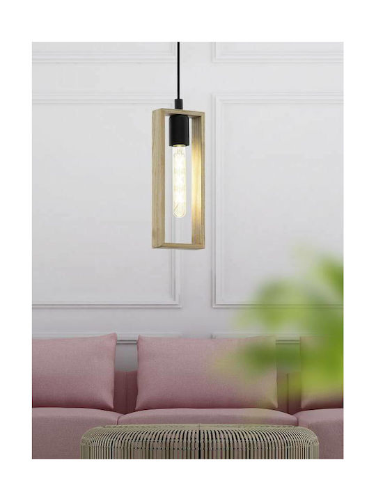 Eglo Littleton Висящо Осветително Тяло Черен с Цокъл E27 11x10x110см.