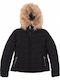 Only Women's Short Puffer Jacket for Winter with Hood Black