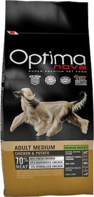 Optimanova Adult Medium 2кг Суха храна без Зърнени Храни за възрастни средни кучета с Пилешко и Картофи