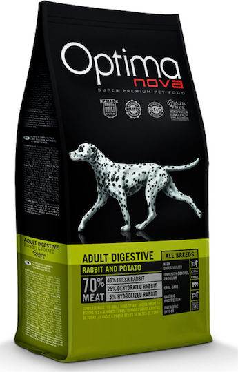 Optimanova Adult Digestive 12kg Ξηρά Τροφή χωρίς Σιτηρά για Ενήλικους Σκύλους με Πατάτες