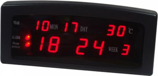 Tischuhr Digital LED Mit Wecker Schwarz 909-A