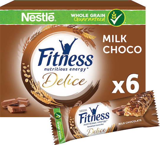 Nestle Fitness Delice Μπάρα Ενέργειας / Βρώμης / Ξηρών Καρπών με Σοκολάτα Γάλακτος (6x22.5gr)