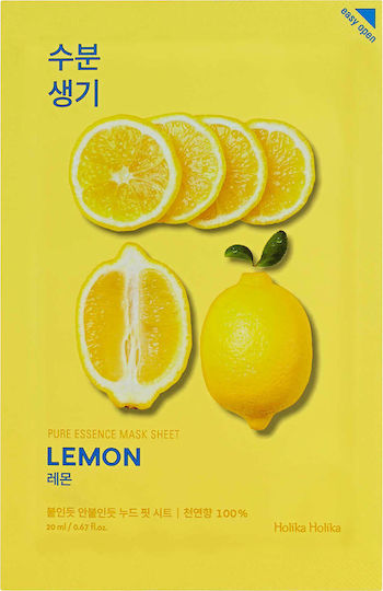 Holika Holika Pure Essence Sheet Lemon Sheet Μάσκα Προσώπου για Αναζωογόνηση Με Centella Asiatica 20ml