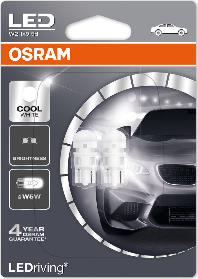 Osram LEDriving Standard Cool White Car & Motorcycle W5W Light Bulb LED  6000K Cold White 12V 1W 2pcs 2880CW-02B