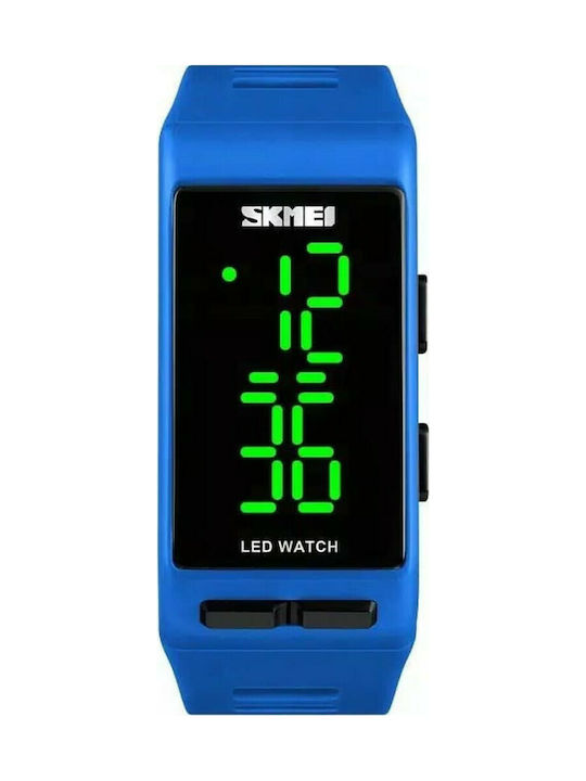 Skmei 1364 Digital Watch Battery with Blue Rubber Strap 7159