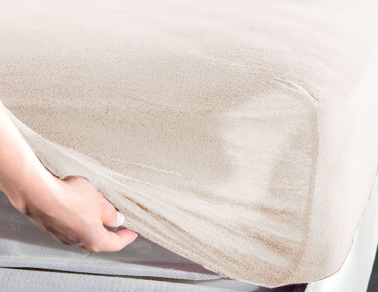 La Luna Bettlaken Super-Doppel mit Gummiband 160x200+30cm. Jersey Beige