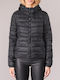 Only Women's Short Puffer Jacket for Winter with Hood Black