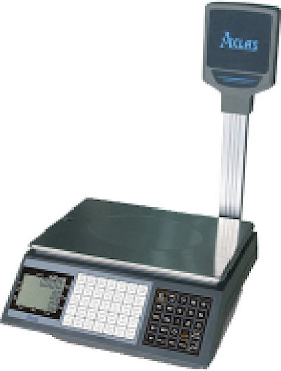 Aclas PS1-DP Electronic Retail Scale with Column with Weighing Capacity of 30kg and Division 10gr