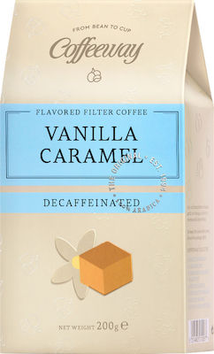 Coffeeway Ground Filter Coffee Decaffeine Arabica with Flavor Vanilla & Caramel 1x200gr