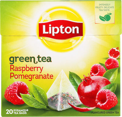 Lipton Πράσινο Τσάι Raspberry & Pomegranate 20 Φακελάκια