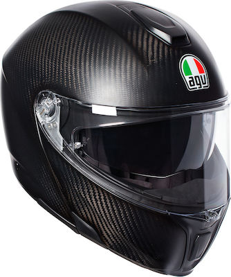 AGV Sportmodular Matt Carbon Κράνος Μηχανής Flip-Up 1340gr με Pinlock και Sunvisor