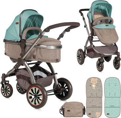 Lorelli Aurora 2 in 1 Verstellbar 2 in 1 Baby Kinderwagen Geeignet für Neugeborene Beige & Green Bear 11.8kg 10020921846