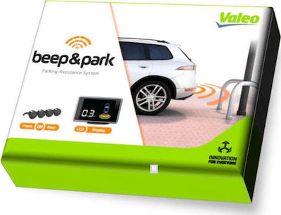 Valeo Σύστημα Παρκαρίσματος Αυτοκινήτου Beep & Park με Οθόνη και 4 Αισθητήρες σε Μαύρο Χρώμα