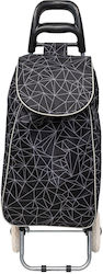 Fabric Shopping Trolley Foldable Black 26x26x96cm