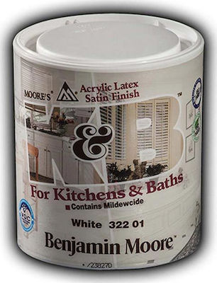 Benjamin Moore 322 Kitchen & Bath Πλαστικό Χρώμα Ακρυλικό Αντιμουχλικό για Εσωτερική Χρήση 1lt