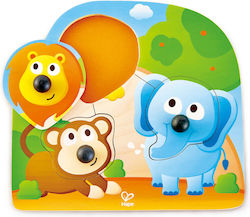 Wooden Kids Peg Puzzle Big Nose Jungle for 1+ Years 3pcs Hape