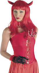 Carnival Wig Straight Red Διαβολίνα με Κέρατα