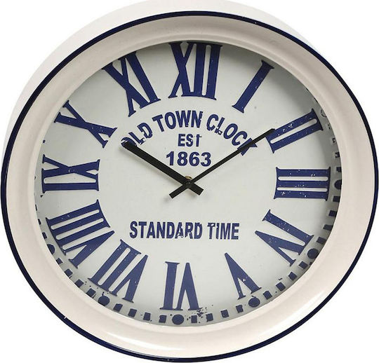 Espiel Antikes Wanduhr Metallisch Ecru Ø43cm