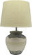 Ankor Ceramic Table Lamp for Socket E27 with Beige Shade and Multicolor Base