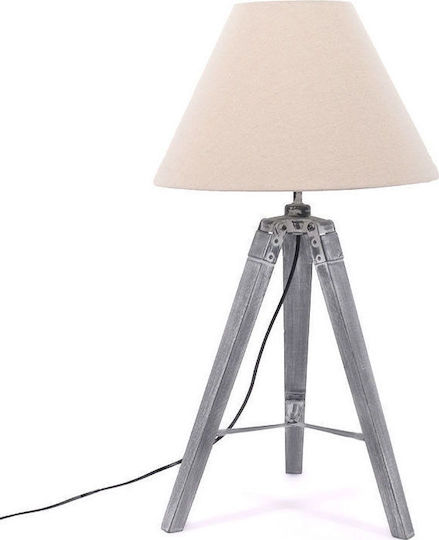 Fylliana Table Lamp with Beige Shade and Silver Base
