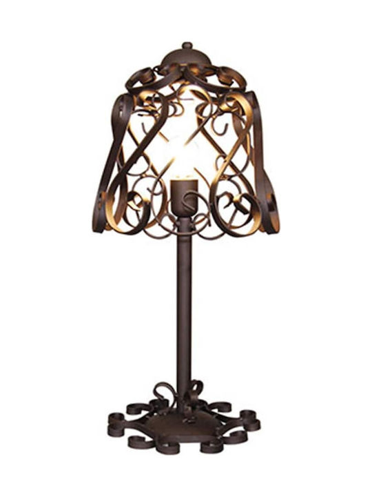 Home Lighting Metal Vintage Lampă de masă pentru Soclu E27 cu Umbrelă și Bază Bronz