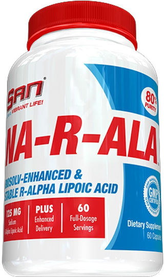 San Nutrition Na-R-ALA R-алфа Липоева Киселина 100мг Специална Хранителна Добавка 60 Капсули