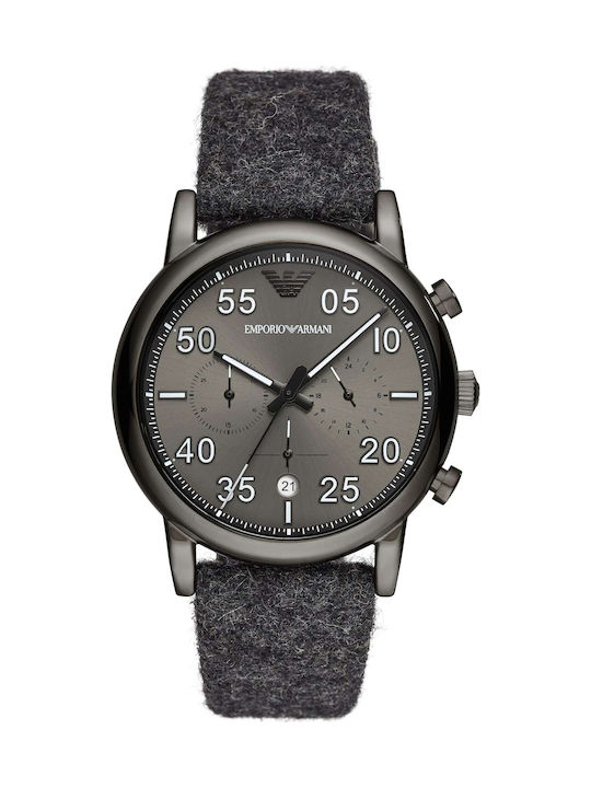 Emporio Armani Watch Chronograph Battery with Gray Fabric Strap AR11154