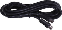 Eurolamp Καλώδιο Κεραίας Coax male - Coax female Μαύρο 1.5m