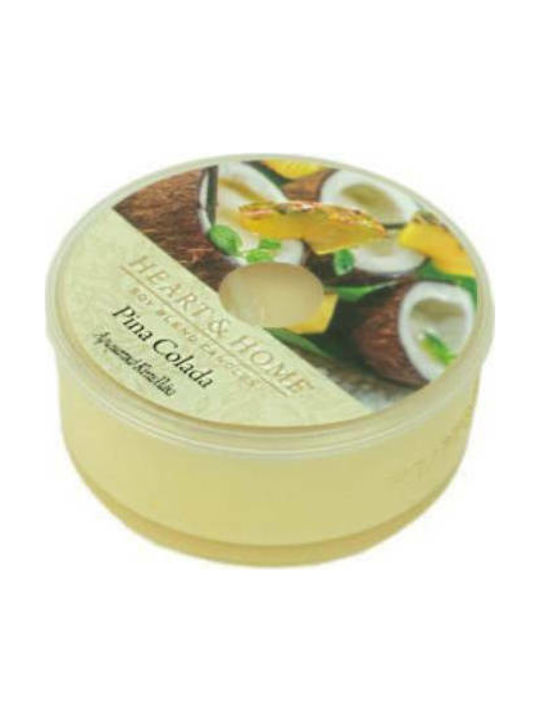 Heart & Home Duftendes Sojakerze Gefäß mit Duft Pina Colada Beige 38gr 1Stück