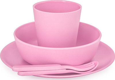 Bobo & boo Feeding Set made of Bamboo Pink 5pcs