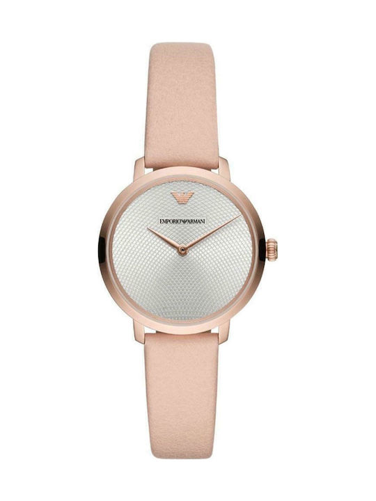 Emporio Armani Watch with Pink Leather Strap AR11160