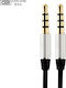 Earldom Καλώδιο Ήχου TRRS 3.5mm male - 3.5mm male Μαύρο 1m με Επίχρυσους Ακροδέκτες ET-AUX15