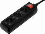 Eurolamp 3-Outlet Power Strip 1.5m Black