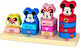 Tooky Toys Stacking Toy Πύργοι Στοίβαξης Mickey & Minnie made of Wood for 18++ Months