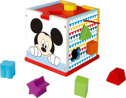 Tooky Toys Cub de Activități Κύβος Σφηνώματα Mickey din Lemn pentru 12++ Luni