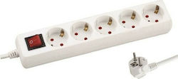 Eurolamp 5-Outlet Power Strip 3m White