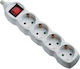 Com Power Strip 4 Positions with Switch and Cable 3m