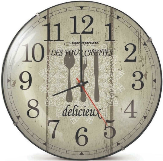 Esperanza Paris Αντικέ Ρολόι Τοίχου Πλαστικό Εκρού Ø30cm