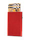Tru Virtu Click & Slide Δερμάτινο Ανδρικό Πορτοφόλι Καρτών με RFID και Μηχανισμό Slide Κόκκινο