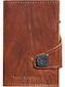 Click & Slide Leather Men's Wallet Cards with RFID and Slide Mechanism Tabac Brown