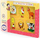 Wooden Kids Peg Puzzle Animals of the Field for 2+ Years 6pcs Anelixi