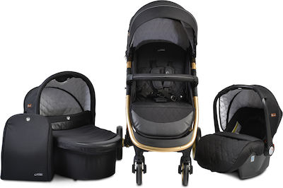 Cangaroo Noble 3 in 1 3 in 1 Baby Kinderwagen Geeignet für Neugeborene Schwarz 106623