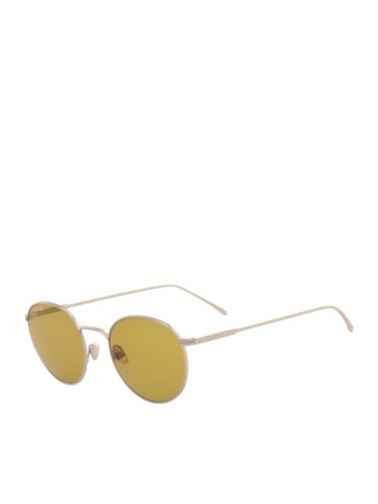 Lacoste Men's Sunglasses with Gold Metal Frame and Yellow Lens L202SPC-718