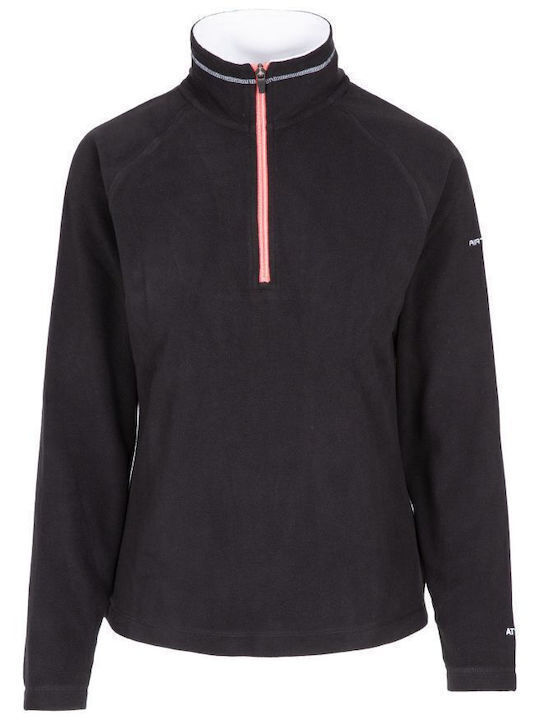 Trespass Skylar Women's Athletic Fleece Blouse Long Sleeve with Zipper Black