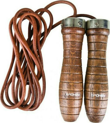 Spokey Leather Jump Rope Brown Quick Skip III 2.75m