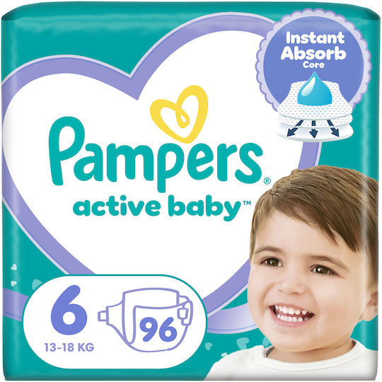 Pampers Tape Diapers Active Baby No. 6 for 13-18kg 96pcs