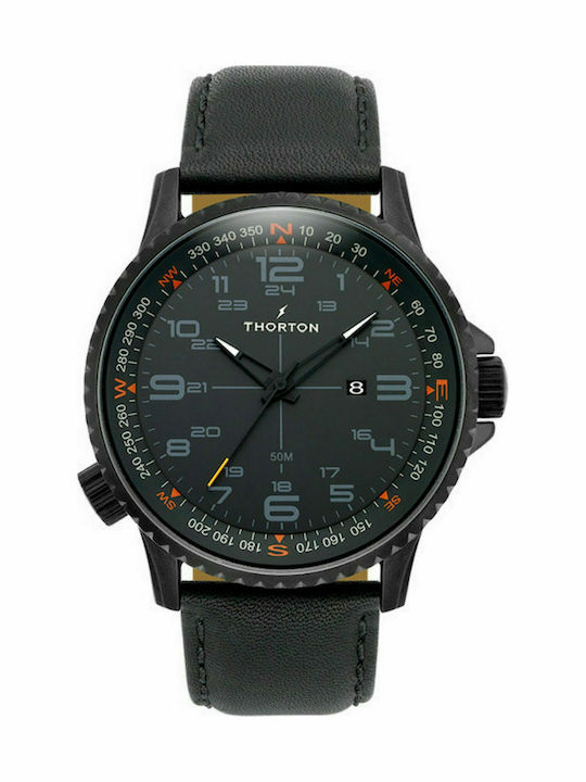 Thorton Kalf Ανδρικό Ρολόι 47mm Μπαταρίας με Μα...